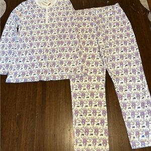 Roller Rabbit Purple and White Pajama Set